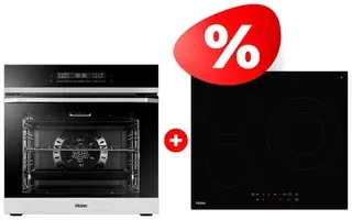 Комплект Стеклокерамическая варочная панель Haier HHK-C63NDB + Встраиваемый духовой шкаф Haier HOQ-P16AN5SX 