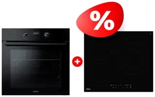 Комплект Стеклокерамическая варочная панель Haier HHK-C63NDB + Встраиваемый духовой шкаф Haier HOQ-K2ANN3GB 