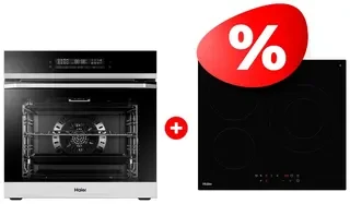 Комплект Стеклокерамическая варочная панель Haier HHK-C63NDB + Встраиваемый духовой шкаф Haier HOQ-F5AABX 