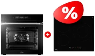 Комплект Стеклокерамическая варочная панель Haier HHK-C63NDB + Встраиваемый духовой шкаф Haier HOQ-F5AAGB 