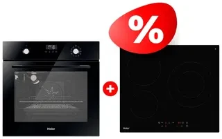 Комплект Стеклокерамическая варочная панель Haier HHK-C63NDB + Встраиваемый духовой шкаф Haier HOX-P11CGB 