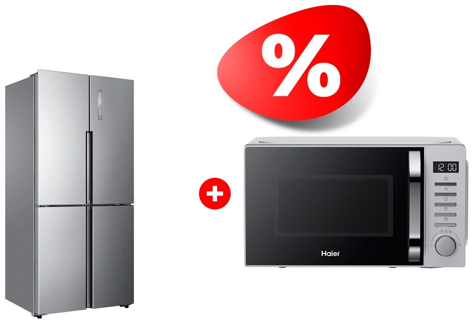 Жиынтық Haier микротолқынды пеші HMB-DM208SA + Haier тоңазытқышы HTF-456DM6RU 