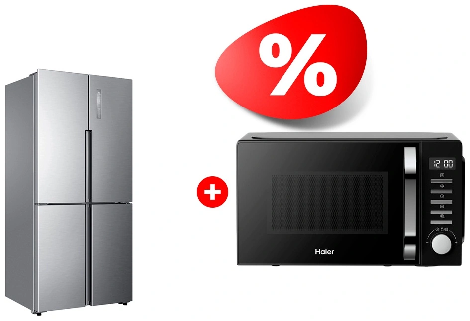 Жиынтық Haier микротолқынды пеші HMB-DM208BA + Haier тоңазытқышы HTF-456DM6RU 