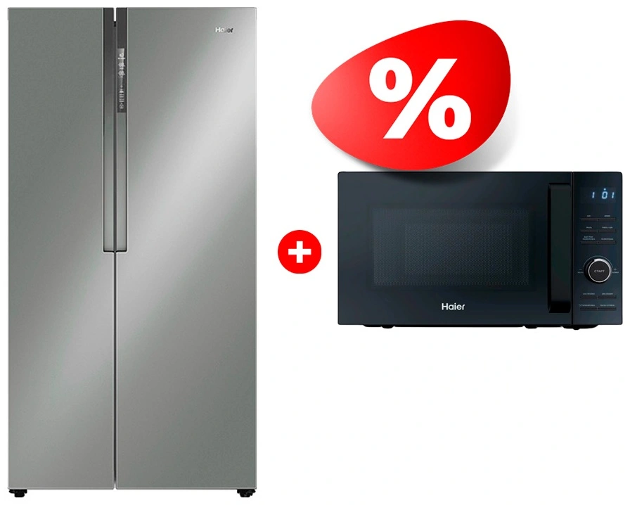 Жиынтық Haier микротолқынды пеші HMG-DG207BA TD0045532 + Haier тоңазытқышы HRF-523DS6RU 