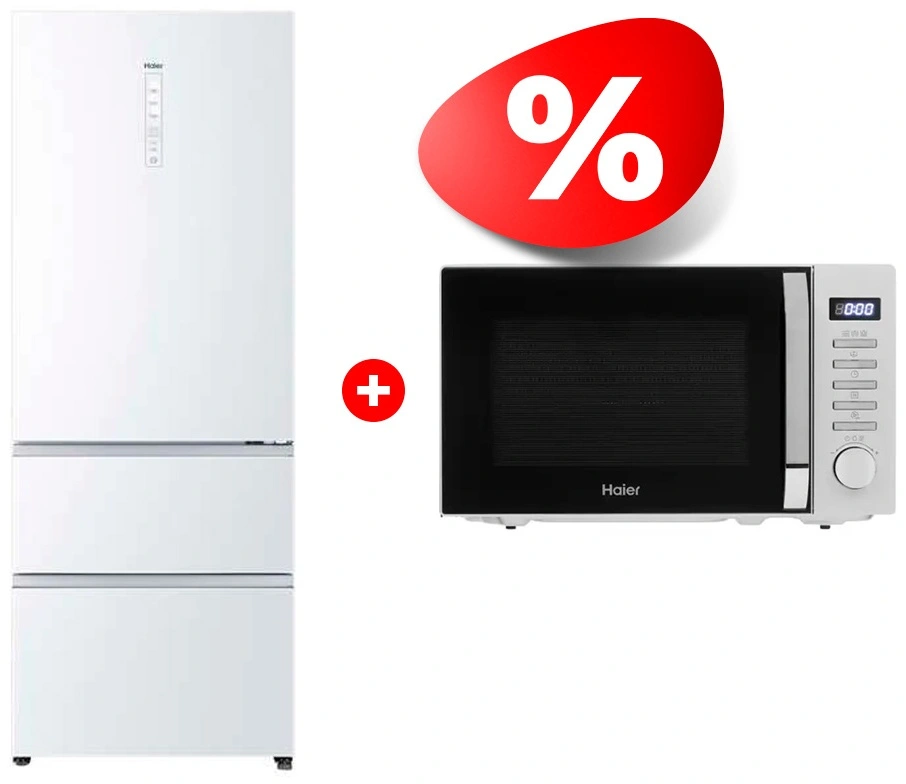 Комплект Микроволновая печь Haier HMB-DG208SA TD0045262 + Холодильник Haier A3FE742CGWJRU 