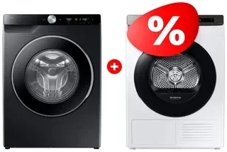 Комплект Сушильная машина Samsung DV90T5240AT/LP + Стиральная машина Samsung WW90DG6U94LBLD 