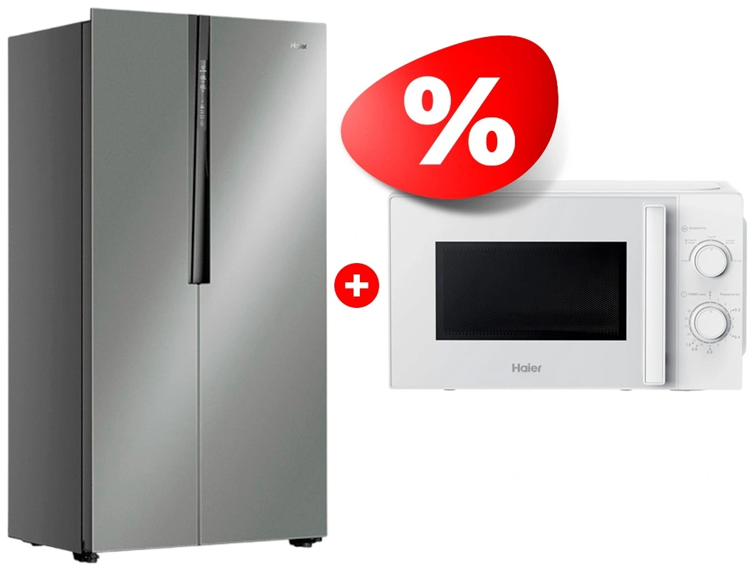 Комплект Холодильник Haier HRF-523DS6RU + СВЧ-печь Haier HMB-MM207WA