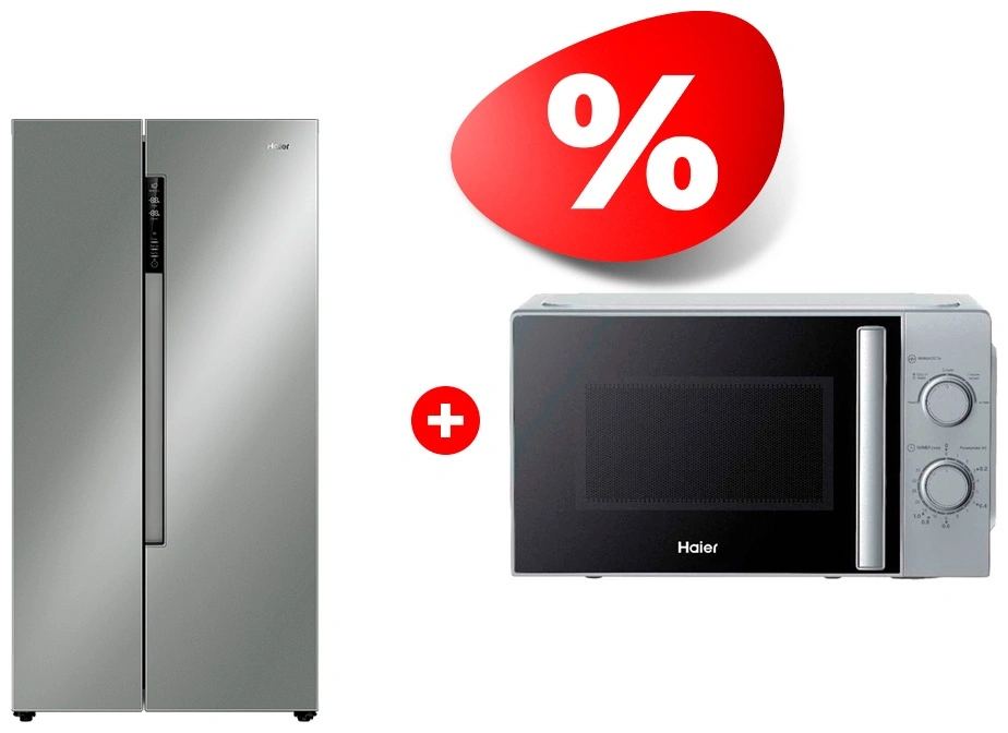 Комплект Холодильник Haier HRF-522DS6RU + СВЧ-печь Haier HMB-MM207SA 