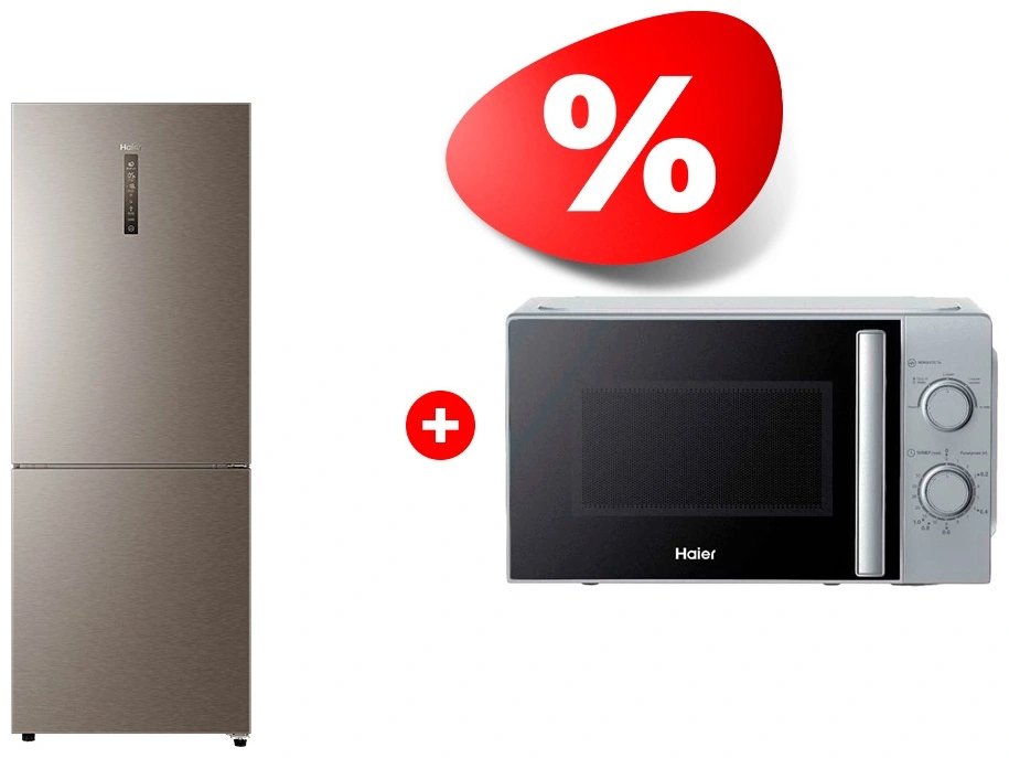 Комплект Холодильник Haier C4F744CMGU1 + СВЧ-печь Haier HMB-MM207SA 
