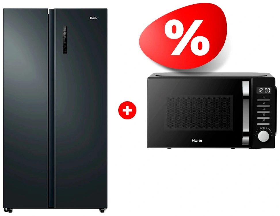 Комплект Холодильник Haier HRF-600DB7RU + СВЧ-печь Haier HMB-DM208BA 