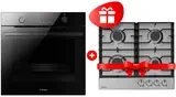 Комплект Газовая варочная поверхность Hansa BHGI630301 + Встраиваемый духовой шкаф Hansa BOEBS696677 