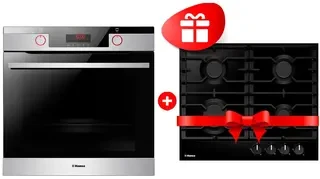 Комплект Газовая варочная поверхность Hansa BHGS630301 + Встраиваемый духовой шкаф Hansa BOEIS696677 