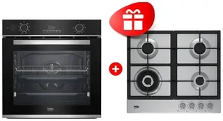 Комплект Газовая варочная поверхность Beko HIAW 64225 SX + Встраиваемый духовой шкаф Beko BBIS13300XMSE 
