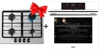 Жиынтық Haier газ пісіру беті HHX-M64CNX + Haier кіріктірілетін тұмша шкафы HOX-FP5AWB 