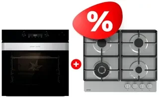 Комплект Газовая варочная панель Gorenje GW641XHF + Встраиваемый духовой шкаф Gorenje BSA6737ORAB 