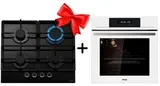 Комплект Газовая варочная поверхность Haier HHX-G64CNB + Встраиваемый духовой шкаф Haier HOX-FP3AWB 