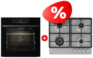 Комплект Газовая варочная панель Gorenje GW641XHF + Встраиваемый духовой шкаф Gorenje BSA6737E15BG