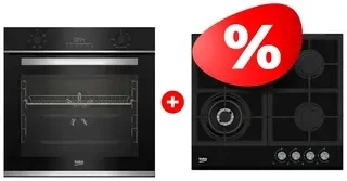 Комплект Газовая варочная поверхность Beko HILW 64235 S + Встраиваемый духовой шкаф Beko BBIE133002XD 