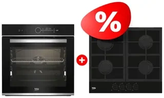 Комплект Встраиваемая варочная панель Газ Beko HILG642C5SB + Встраиваемый духовой шкаф Beko BBIM13400XCS 