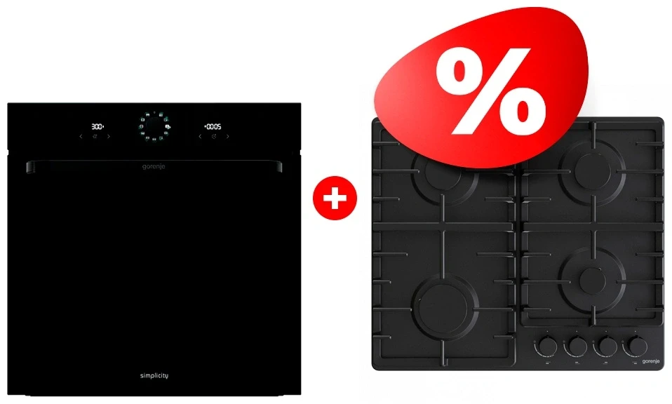 Комплект Встраиваемая варочная панель Gorenje G641BHF + Встраиваемый духовой шкаф Gorenje BOS6737SYB 