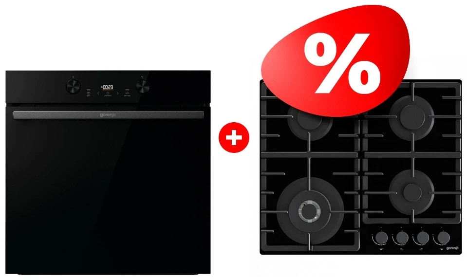 Комплект Встраиваемая варочная панель Газ Gorenje GTW641BHF + Духовой шкаф Gorenje BOS6737E20FBG 