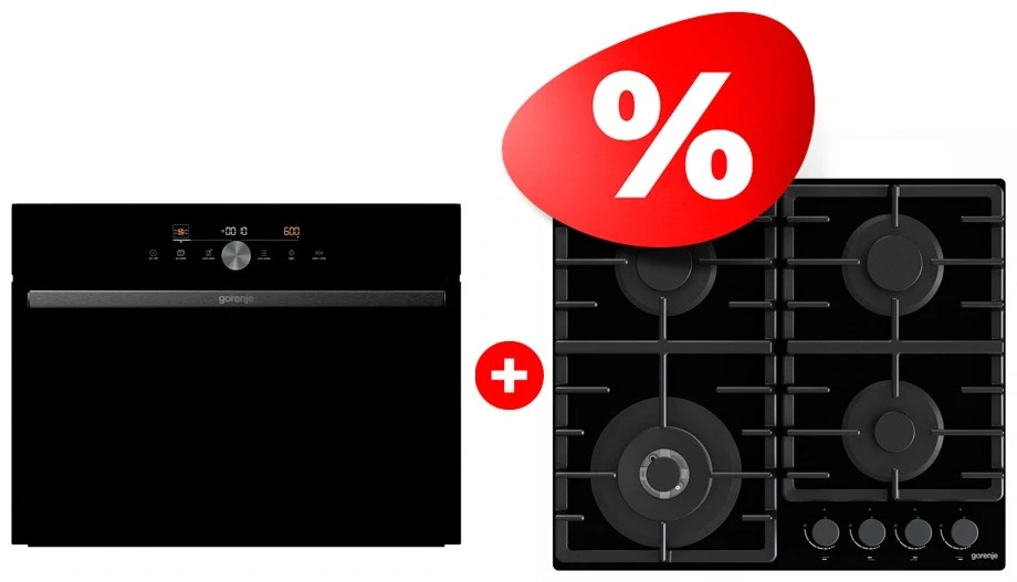 Комплект Встраиваемая варочная панель Газ Gorenje GTW641BHF + Встраиваемый духовой шкаф Gorenje BCM4547DG 