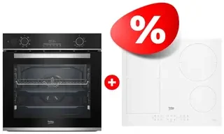 Комплект Варочная панель Beko HII64200FMTW + Встраиваемый духовой шкаф Beko BBIS13300XMSE 