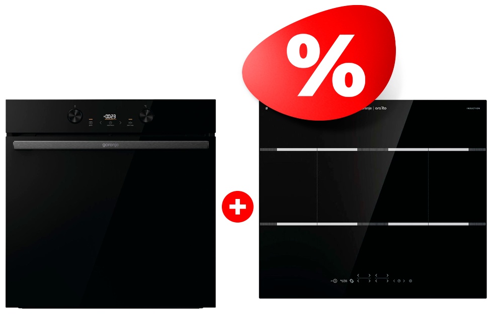 Комплект Индукционная варочная поверхность Gorenje IT646ORAB + Духовой шкаф Gorenje BOS6737E20FBG 
