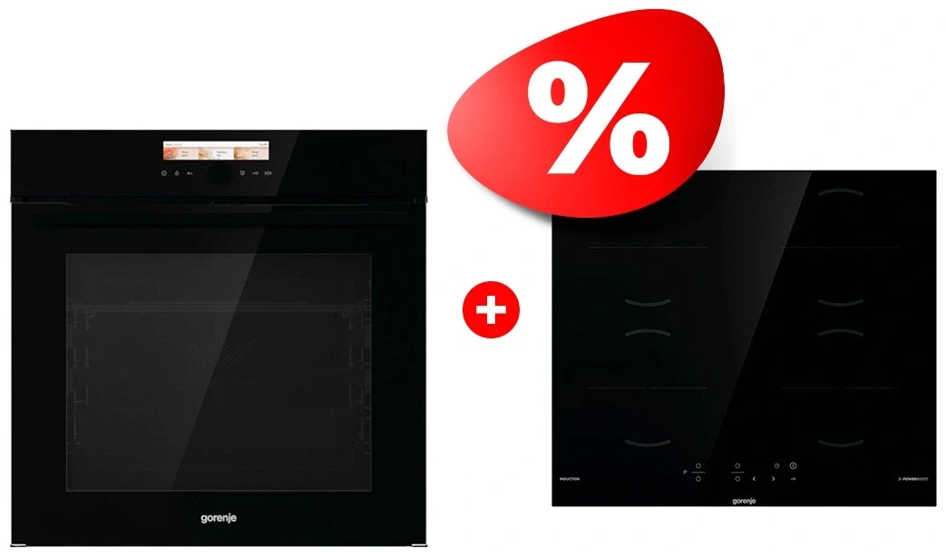 Комплект Индукционная поверхность Gorenje GI6401BSCE + Встраиваемый духовой шкаф Gorenje BOP798S37BG