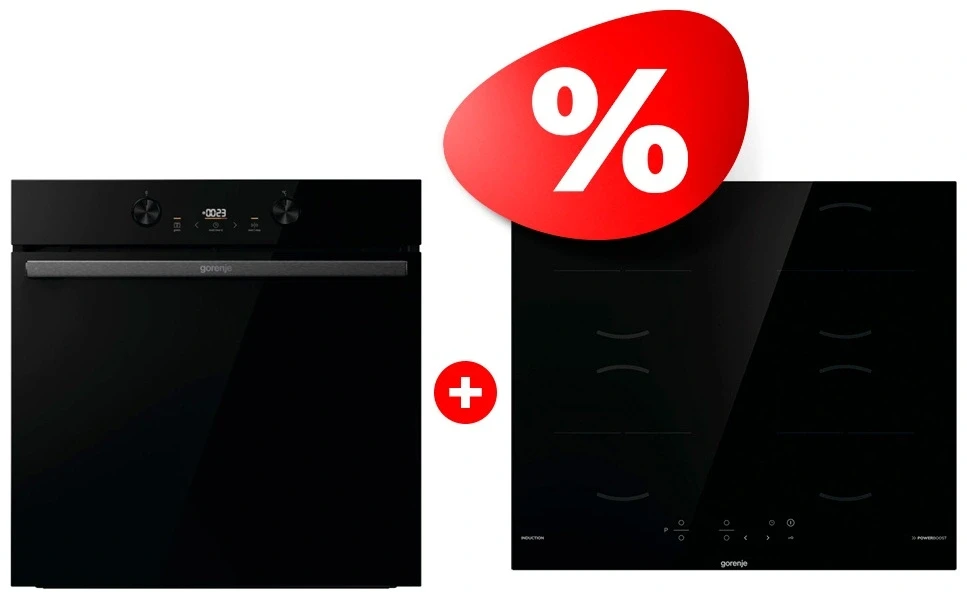 Жиынтық Индукционная поверхность Gorenje GI6401BSCE + Духовой шкаф Gorenje BOS6737E20FBG 