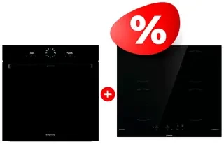 Комплект Индукционная поверхность Gorenje GI6401BSCE + Встраиваемый духовой шкаф Gorenje BOS6737SYB