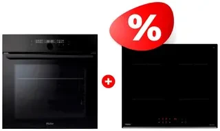 Комплект Индукционная варочная панель Haier HHY-Y64PVB + Встраиваемый духовой шкаф Haier HOQ-F6QAN3GB 