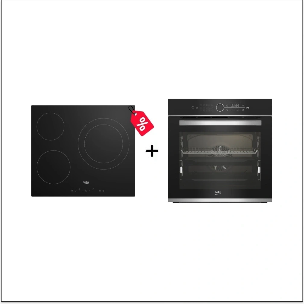 Комплект Встраиваемый духовой шкаф Beko BBIM13400XCS + Электрическая варочная поверхность Beko HIC 63401 T 