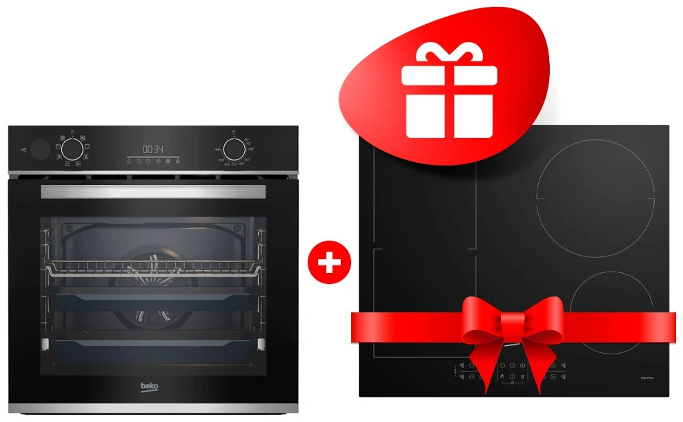 Жиынтық Встраиваемый духовой шкаф Beko BBIS13300XMSE + Индукционная варочная поверхность Beko HII 64200 FMT 