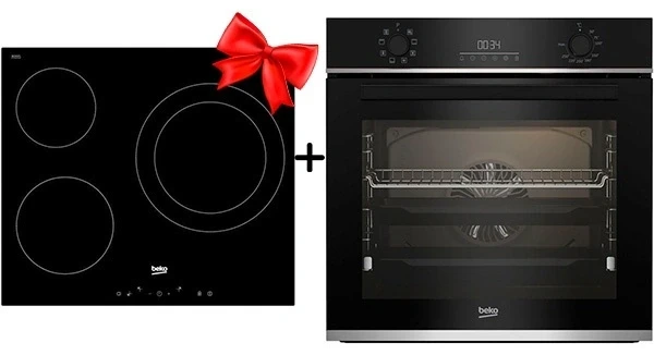 Комплект Встраиваемый духовой шкаф Beko BBIR13300XC + Электрическая варочная поверхность Beko HIC 63401 T 