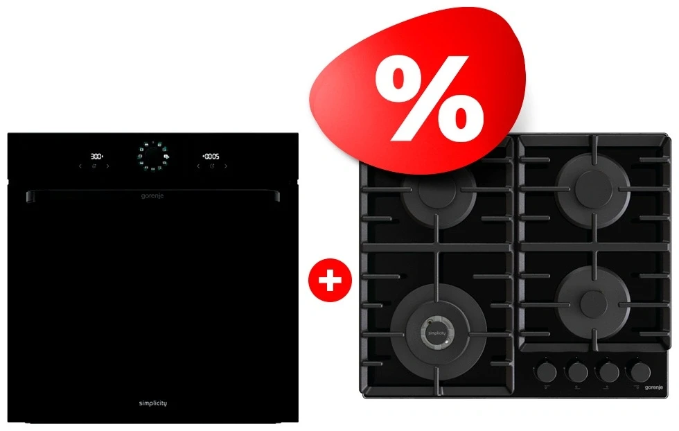 Жиынтық Встраиваемый духовой шкаф Gorenje BOS6737SYB + Gorenje газды пісіру беті GTW642SYB 