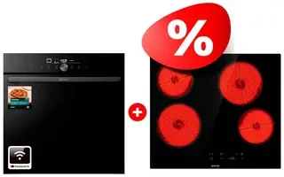 Жиынтық Gorenje кіріктірілетін электр пеші GO66E PIZZA350C + Gorenje шыны керамикалық плита ECT64BSCE 