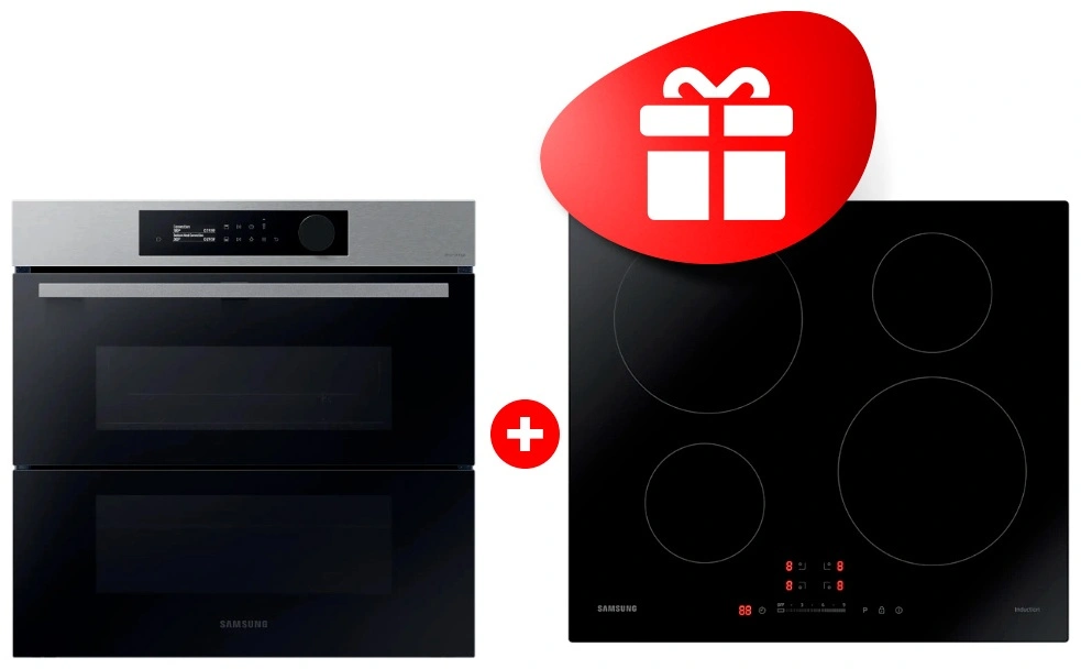 Комплект Встраиваемый духовой шкаф Samsung NV7B5745TAS/WT + Индукционная варочная поверхность Samsung NZ64H37070K/WT 