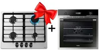 Жиынтық Haier кіріктірілген тұмшапеш HOD-PM08VGBX + Haier газ пісіру беті HHX-M64CNX 