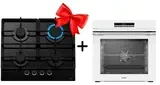 Жиынтық  Haier тұмша шкафы HOQ-P16AS5GW + Haier газ пісіру беті HHX-G64CNB 