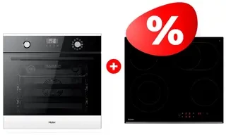 Комплект Встраиваемый духовой шкаф Haier HOX-P11CGBG + Стеклокерамическая варочная поверхность Haier HHY-C64ROVB 