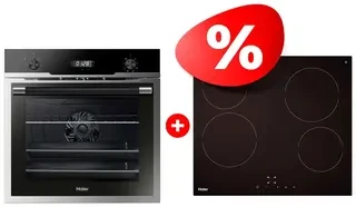 Комплект Встраиваемый духовой шкаф Haier HOD-PM08VGBX + Стеклокерамическая варочная поверхность Haier HHY-C64NVTB 