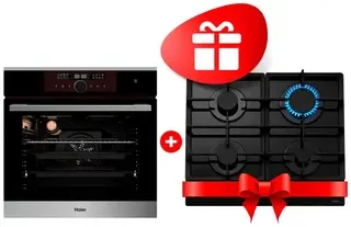 Комплект Встраиваемый духовой шкаф Haier HOX-FP5RABX + Газовая варочная поверхность Haier HHX-G64CNB 