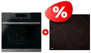 Комплект Встраиваемый духовой шкаф Haier HWO60SM5F5B1H + Стеклокерамическая варочная поверхность Haier HHY-C64NVTB 