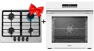 Жиынтық  Haier тұмша шкафы HOQ-P16AS5GW + Haier газ пісіру беті HHX-M64CNX 