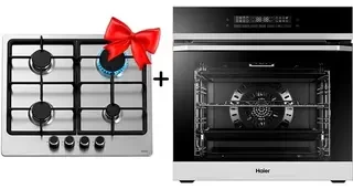 Жиынтық  Haier тұмша шкафы HOQ-P16AN5SX + Haier газ пісіру беті HHX-M64CNX 