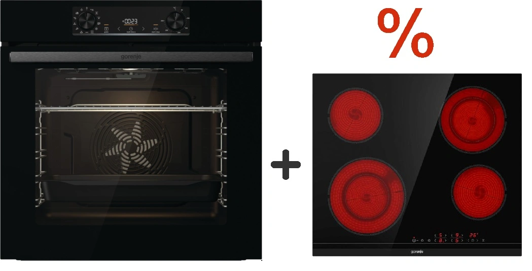 Комплект Встраиваемый духовой шкаф Gorenje BO6737E02BG + Стеклокерамическая варочная панель Gorenje ECT64BSCE 