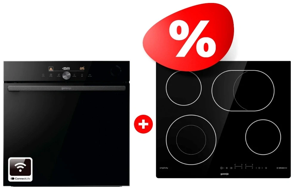 Жиынтық Встраиваемый духовой шкаф Gorenje BPSA6747DGWI + Gorenje электр пісіру беті ECT643SYB 