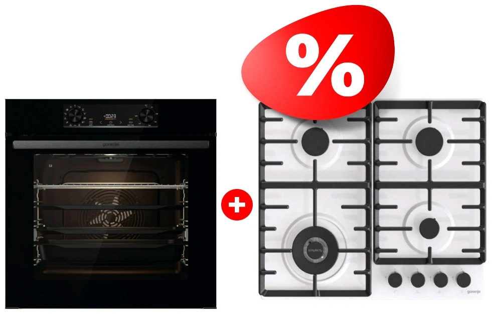 Жиынтық Встраиваемый духовой шкаф Gorenje BPS6737E14BG + Газовая варочная поверхность Gorenje GW642SYW 