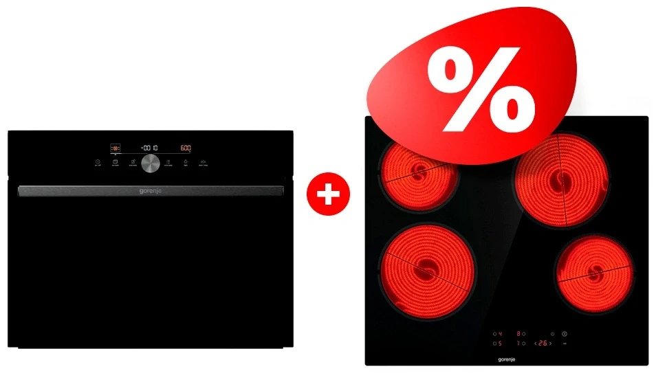 Комплект Встраиваемый духовой шкаф Gorenje BCM4547DG + Стеклокерамическая варочная панель Gorenje ECT64BSCE 